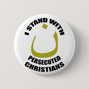I Stand With Persecuted Christians Arabic Nun 6 Cm Round Badge