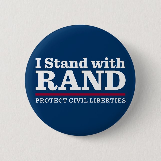 I Stand With Rand 6 Cm Round Badge (Front)