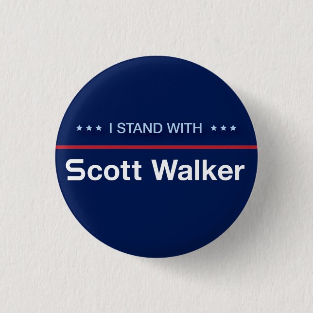 I Stand With Scott Walker 3 Cm Round Badge (Front)