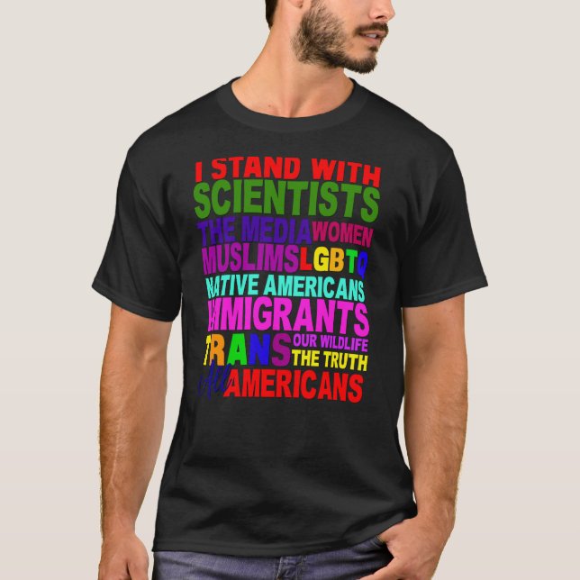I Stand With Shirt Persist Resist Protest March Am (Front)