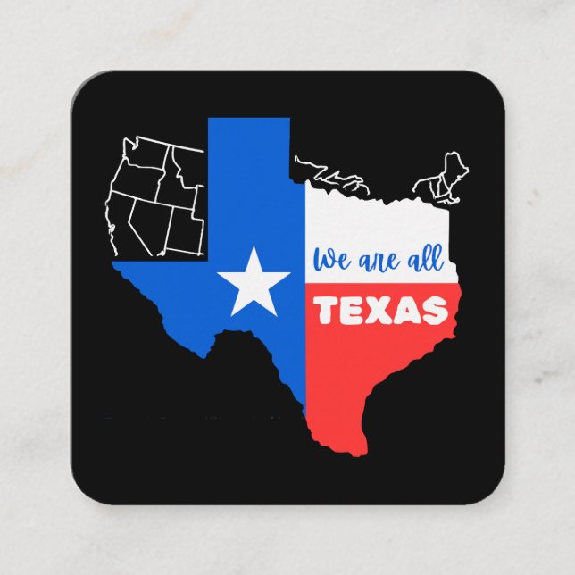I Stand With Texas Square Business Card (Front)