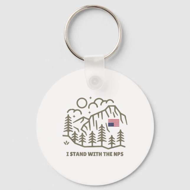 I Stand With The Nps - National Park Support  Key Ring (Front)