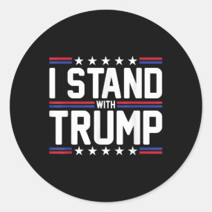 I Stand With Trump American Flag Usa Trump Support Classic Round Sticker