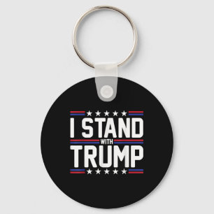 I Stand With Trump American Flag Usa Trump Support Key Ring