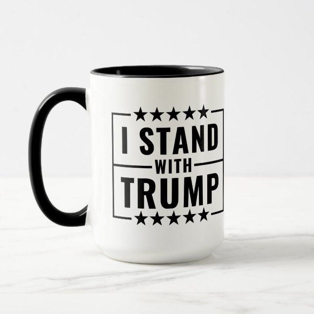 I Stand with Trump Quote Patriotic Mug (Left)