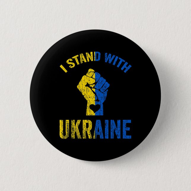 I Stand With Ukraine7  6 Cm Round Badge (Front)