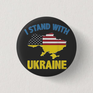 I Stand with Ukraine  3 Cm Round Badge