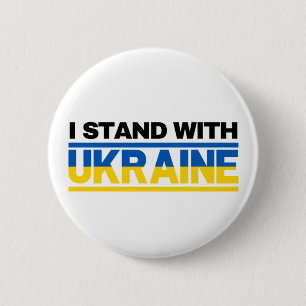 I Stand With Ukraine 6 Cm Round Badge