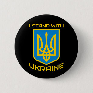 I Stand With Ukraine 6 Cm Round Badge