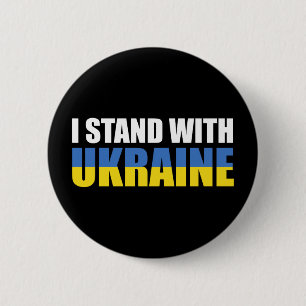 I Stand With Ukraine 6 Cm Round Badge
