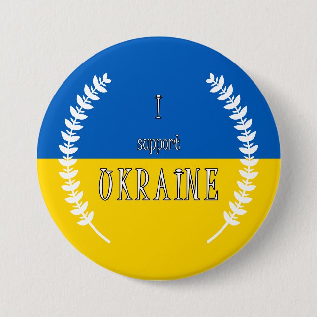 I stand with Ukraine !!!  7.5 Cm Round Badge (Front)