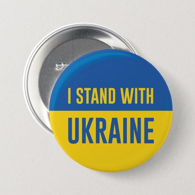 I Stand With Ukraine 7.5 Cm Round Badge (Front & Back)