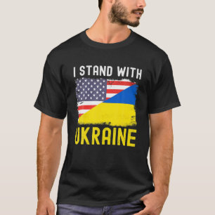 I Stand With Ukraine American Flag Support Ukraine T-Shirt