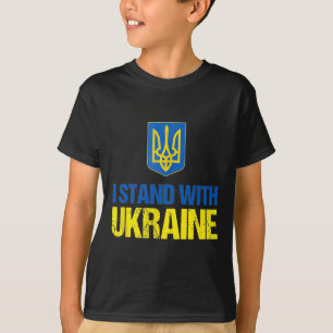 I Stand With Ukraine American Support Ukrainian Fl T-Shirt