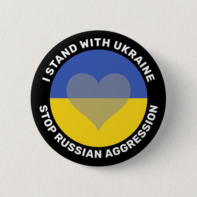 I stand with Ukraine anti war Button (Front)