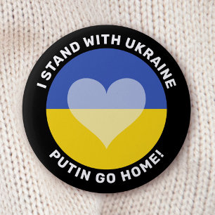 I stand with Ukraine anti war Button