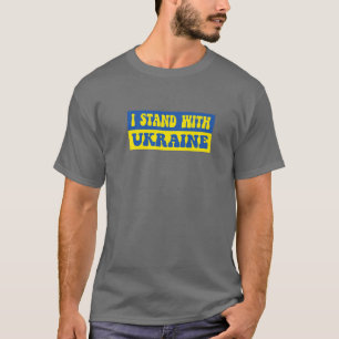 I Stand With Ukraine Blue Yellow Ukrainian Flag Re T-Shirt