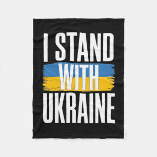 I Stand With Ukraine Bold Ukrainian Flag Support 1 Fleece Blanket