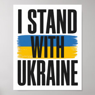 I Stand With Ukraine Bold Ukrainian Flag Support Poster