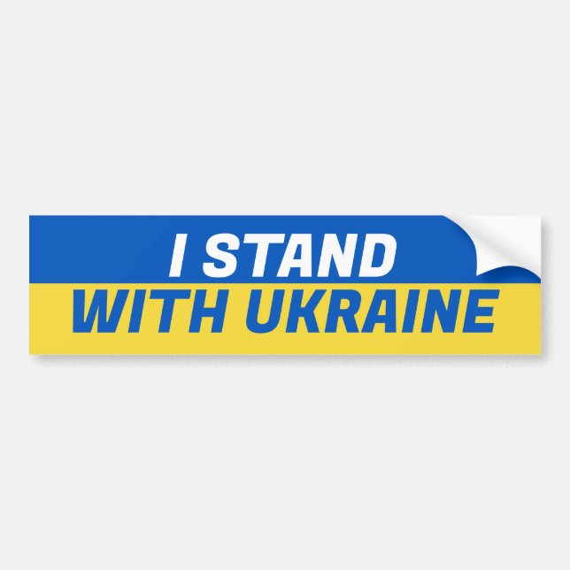 I Stand With Ukraine Bumper Sticker (Front)