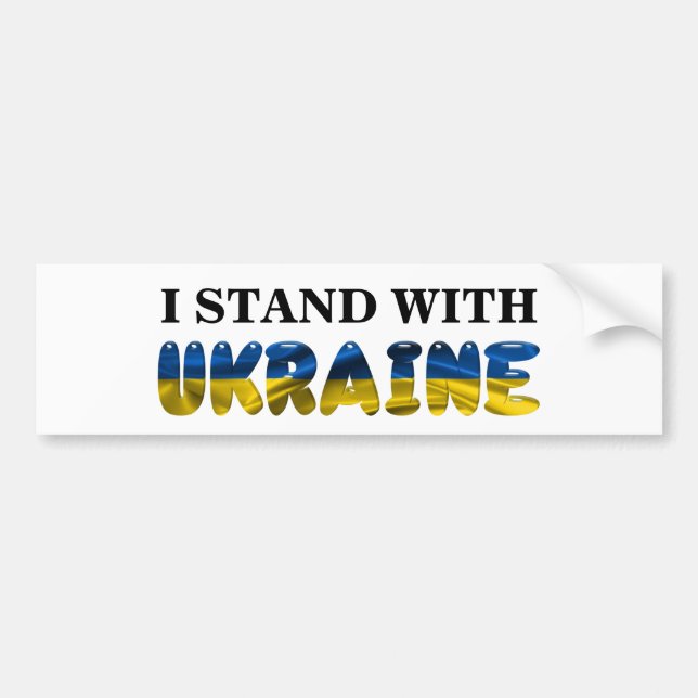 I STAND WITH UKRAINE BUMPER STICKER (Front)