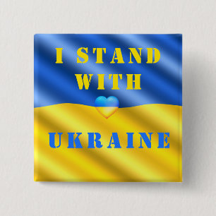I Stand With Ukraine Button Support Freedom Peace