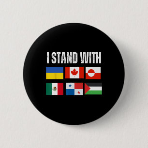 I Stand With Ukraine Canada Greenland Mexico Panam 6 Cm Round Badge