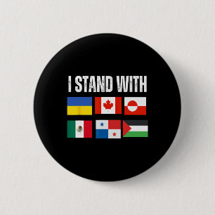 I Stand With Ukraine Canada Greenland Mexico Panam 6 Cm Round Badge