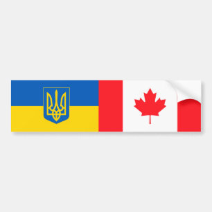 I stand with Ukraine. Canada & Ukraine flags Bumper Sticker
