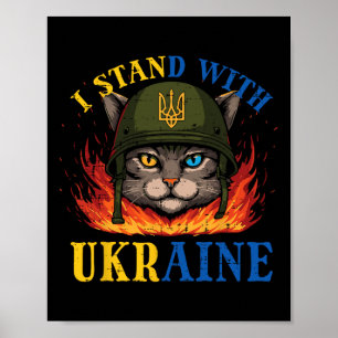 I Stand With Ukraine Cat Soldier Ukrainian Women M Poster