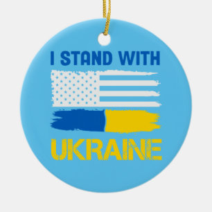 I Stand With Ukraine Ceramic Tree Decoration