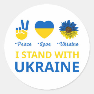 I stand with ukraine classic round sticker