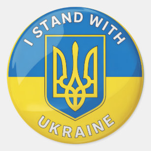 i stand with Ukraine Classic Round Sticker