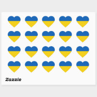I stand with Ukraine Custom Heart Stickers Set