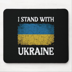 I Stand With Ukraine Distressed Flag Support Women Mouse Pad
