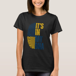 I Stand With Ukraine Dna Ukrainian Fingerprint Fla T-Shirt