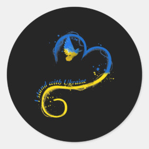 I stand with Ukraine  Dove Flag Peace Free Ukraine Classic Round Sticker