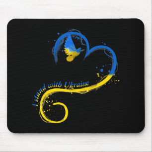 I stand with Ukraine Dove Flag Peace Free Ukraine Mouse Pad