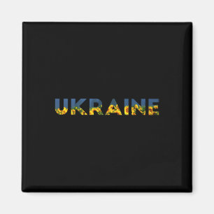 I Stand With Ukraine Field Of Ukraine Sunflower Magnet