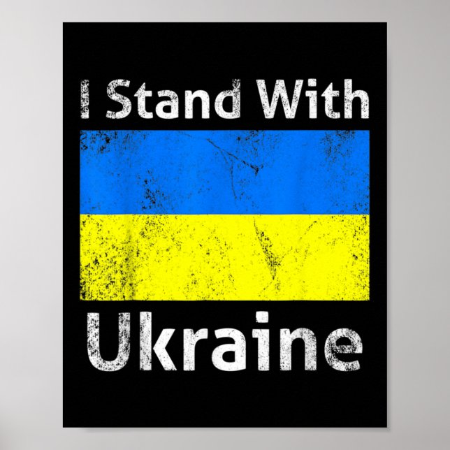 I Stand With Ukraine Flag Free Support Freedom Put Poster (Front)