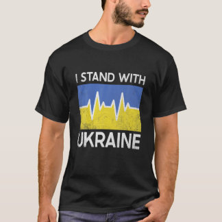 I Stand With Ukraine Flag Heart Ukrainian Love Sup T-Shirt