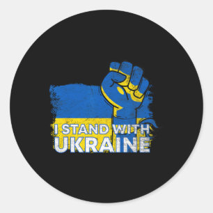 I Stand With Ukraine Flag - Ukrainian Flag - Ukrai Classic Round Sticker