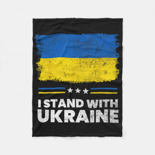 I Stand With Ukraine Flag - Ukrainian Flag - Ukrai Fleece Blanket