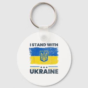 I Stand With Ukraine Flag - Ukrainian Flag - Ukrai Key Ring