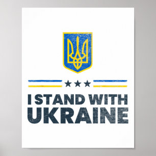 I Stand With Ukraine Flag - Ukrainian Flag - Ukrai Poster