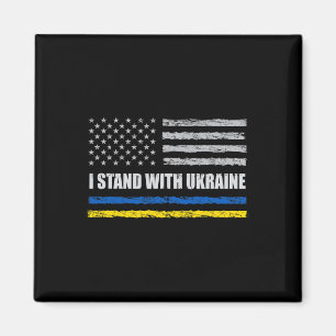 I Stand With Ukraine Flag Usa Support Ukraine  Magnet