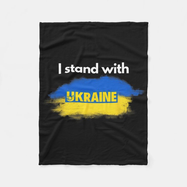 I Stand With Ukraine  Fleece Blanket (Front)