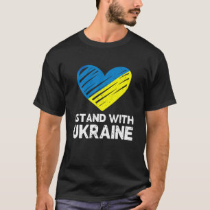 I Stand With Ukraine, Heart Shape Support Ukrainia T-Shirt