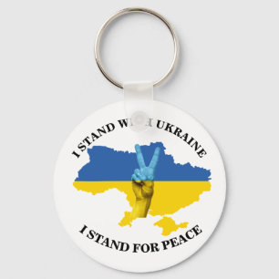 I STAND WITH UKRAINE - I STAND FOR PEACE KEY RING
