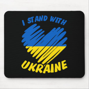 I Stand With Ukraine I Ukrainian Flag Blue Yellow Mouse Pad